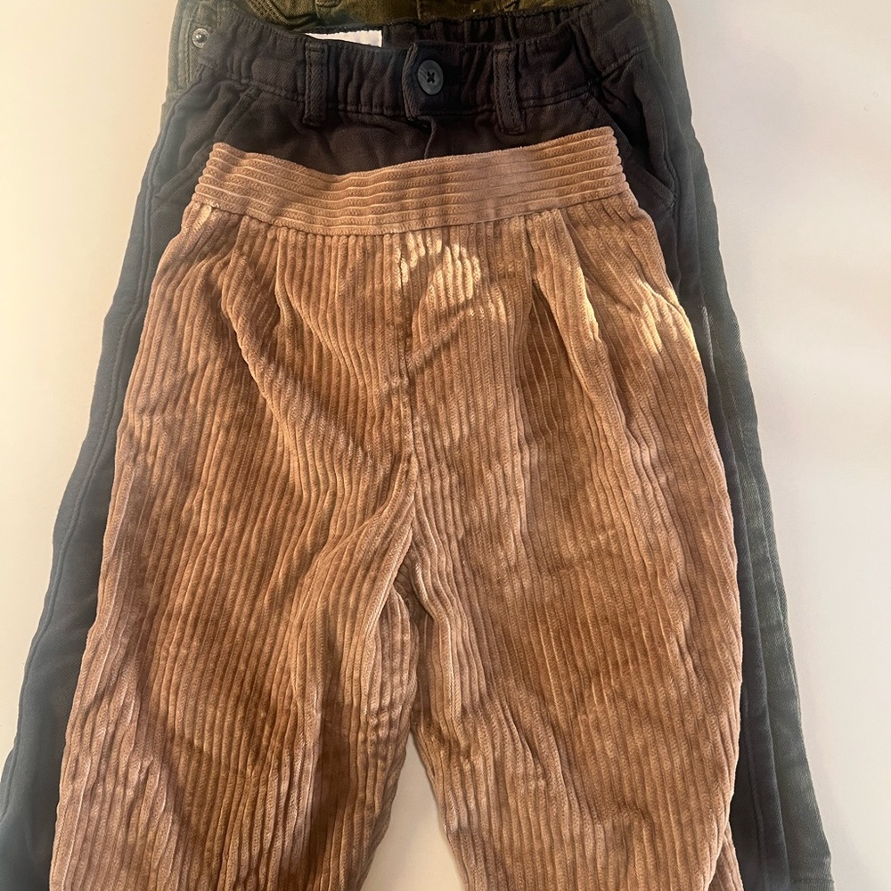 Zara Kids Corduroy and Cotton Pants - Brown and Black